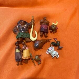 Disney Moana Maui Action Figure Doll Pua Hei Hei Kakamora Shark Tala Cake Topper